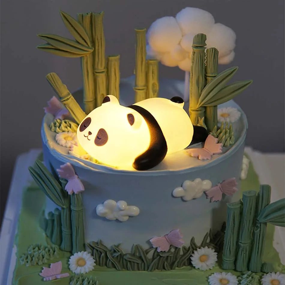 Cute Panda Night Light | Soft Silicone | USB Rechargeable | Multiple Glow Accents