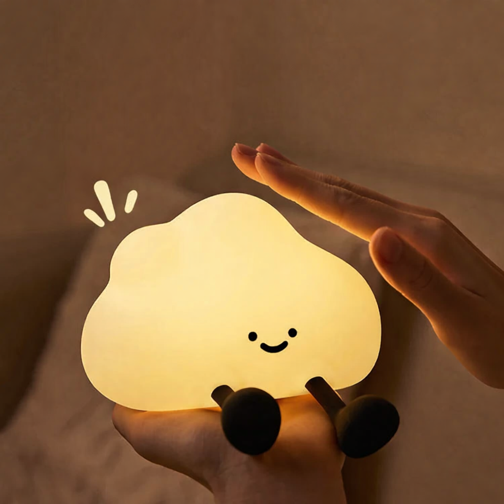 Cute Cloud Night Light | Soft Silicone | USB Rechargeable | Multiple Glow Accents