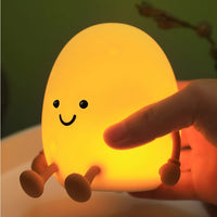 Cartoon Egg Night Light | Soft Silicone | USB Rechargeable | Multiple Glow Accents