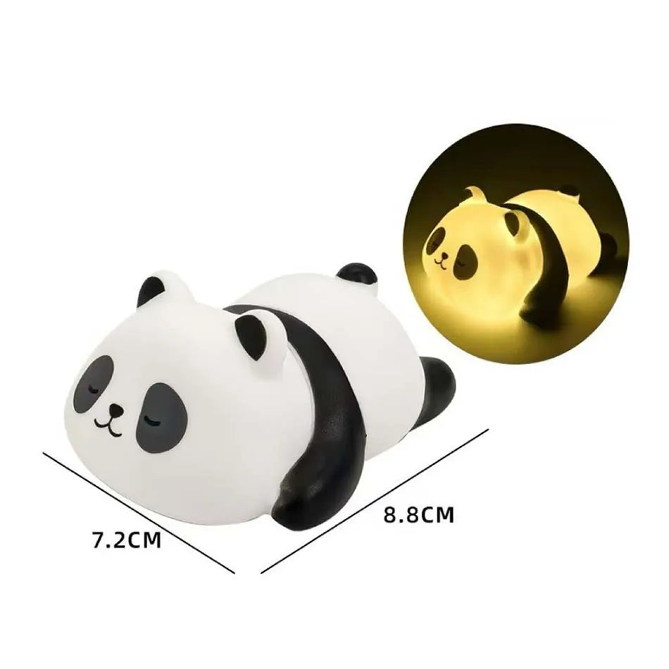 Cute Panda Night Light | Soft Silicone | USB Rechargeable | Multiple Glow Accents