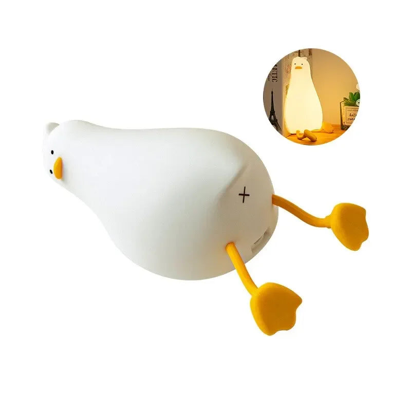 Cute Duck Night Light | Soft Silicone | USB Rechargeable | Multiple Glow Accents
