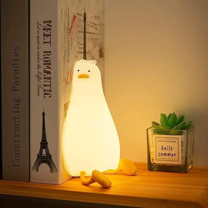 Cute Duck Night Light | Soft Silicone | USB Rechargeable | Multiple Glow Accents