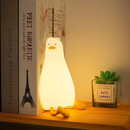 Cute Duck Night Light | Soft Silicone | USB Rechargeable | Multiple Glow Accents