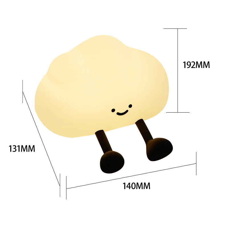 Cute Cloud Night Light | Soft Silicone | USB Rechargeable | Multiple Glow Accents