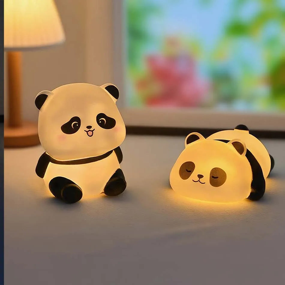 Cute Panda Night Light | Soft Silicone | USB Rechargeable | Multiple Glow Accents