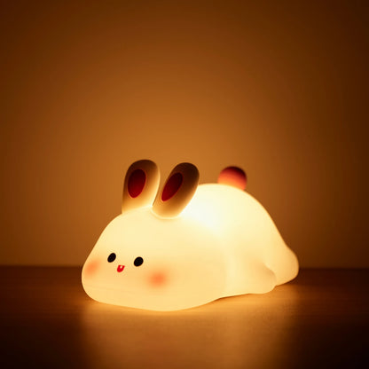 Cute Bunny Night Light | Soft Silicone | USB Rechargeable | Multiple Glow Accents