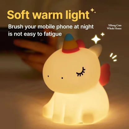 Cute Cloud Night Light | Soft Silicone | USB Rechargeable | Multiple Glow Accents