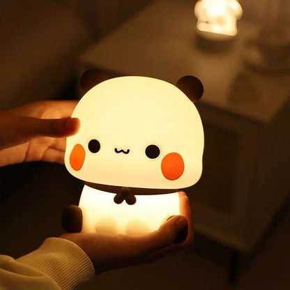 Cute Panda Night Light | Soft Silicone | USB Rechargeable | Multiple Glow Accents