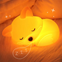 Cute Fox Night Light | Soft Silicone | USB Rechargeable | Multiple Glow Accents
