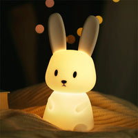 Cute Bunny Night Light | Soft Silicone | USB Rechargeable | Multiple Glow Accents