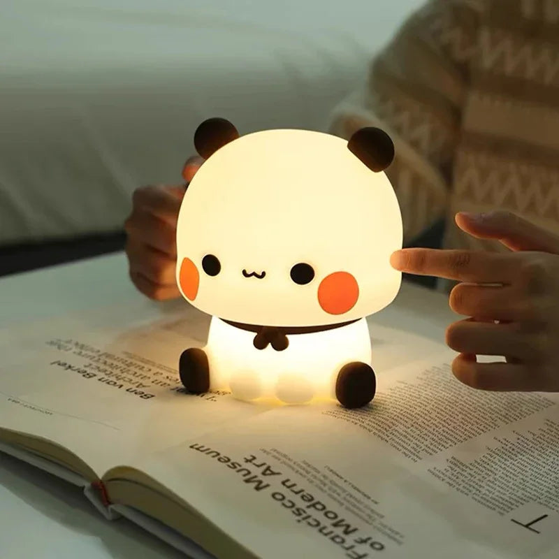 Cute Panda Night Light | Soft Silicone | USB Rechargeable | Multiple Glow Accents