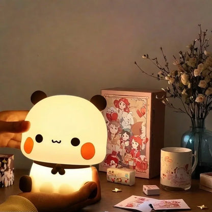 Cute Panda Night Light | Soft Silicone | USB Rechargeable | Multiple Glow Accents